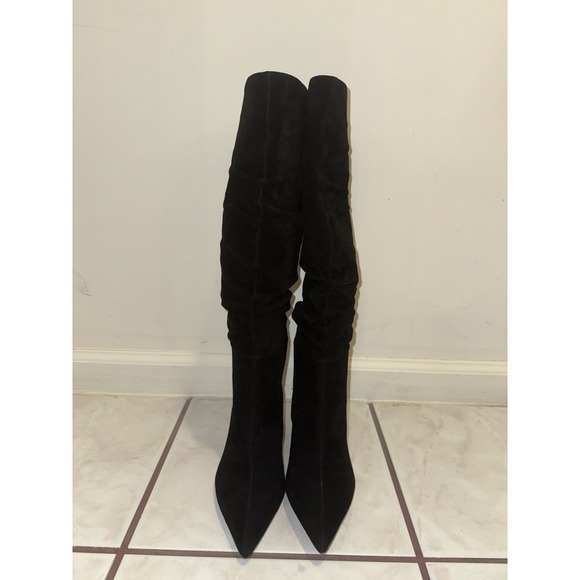 NEW Jessica Simpson Black Suede Slouchy Knee High Kitten Heel Boot Size 6.5 - Picture 9 of 15